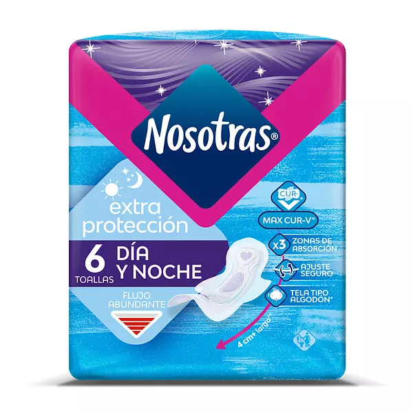 Toallas Nosotras Extra Protección Día y Noche