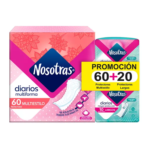 Protectores Nosotras Diarios Multi.60Uds+20