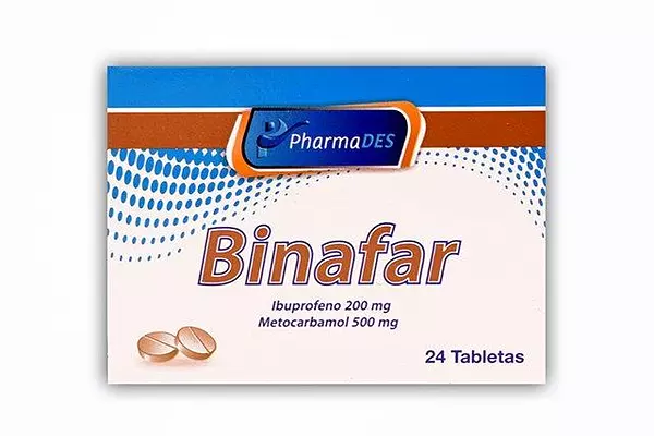 Binafar Ibuprofeno+Metocarbamol 200/500 Mg